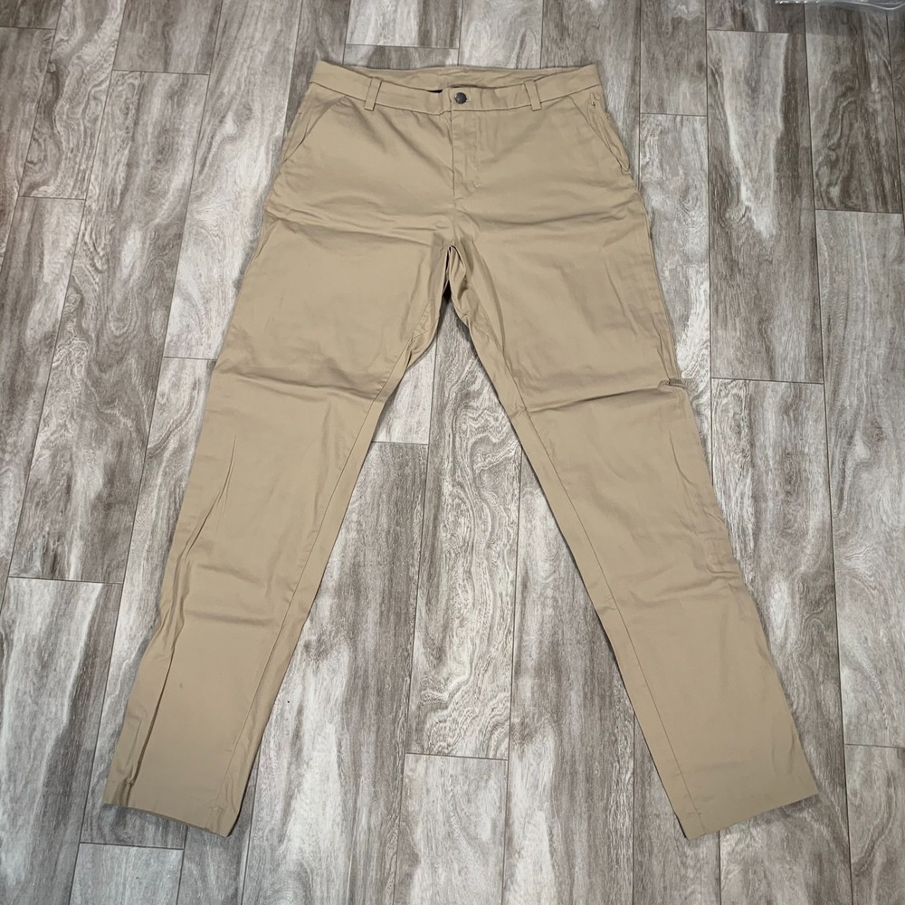 Lululemon Pants Mens 34x33 Tan Brown Chino Tapered Golf Stretch Modern